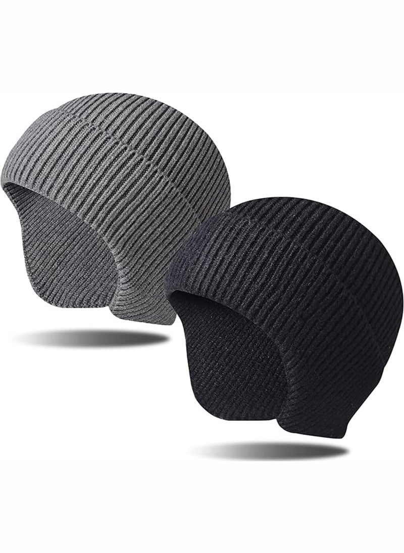 JOGAMS 2Pcs Winter Hat Soft Warm Knitted Beanie Hat Breathable Hat for Men and Women Unisex Outdoor  - Image 1