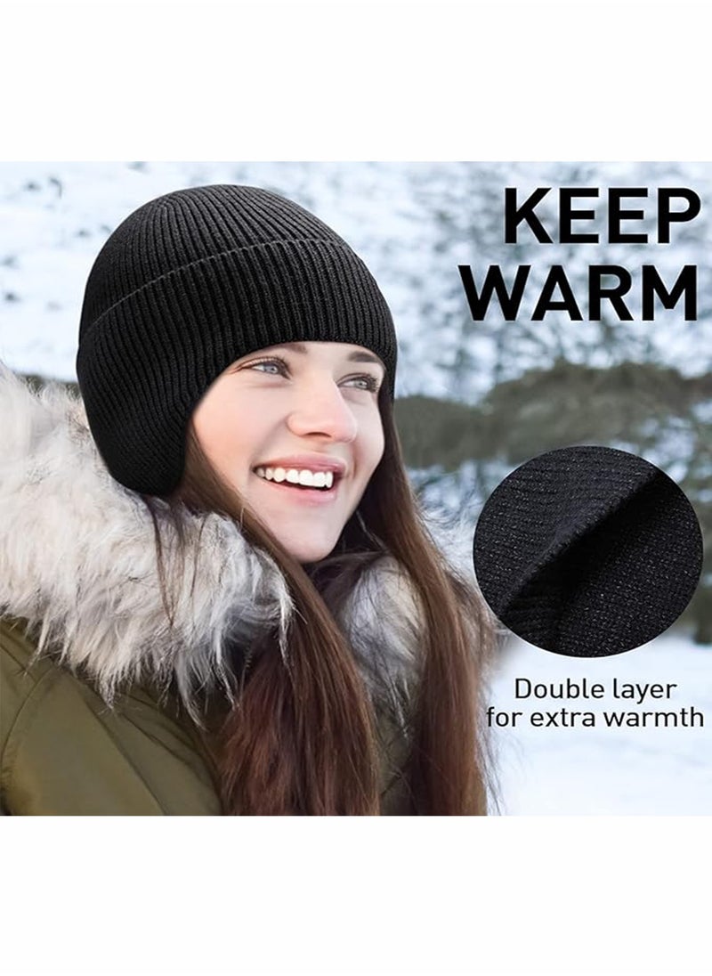 JOGAMS 2Pcs Winter Hat Soft Warm Knitted Beanie Hat Breathable Hat for Men and Women Unisex Outdoor  - Image 2