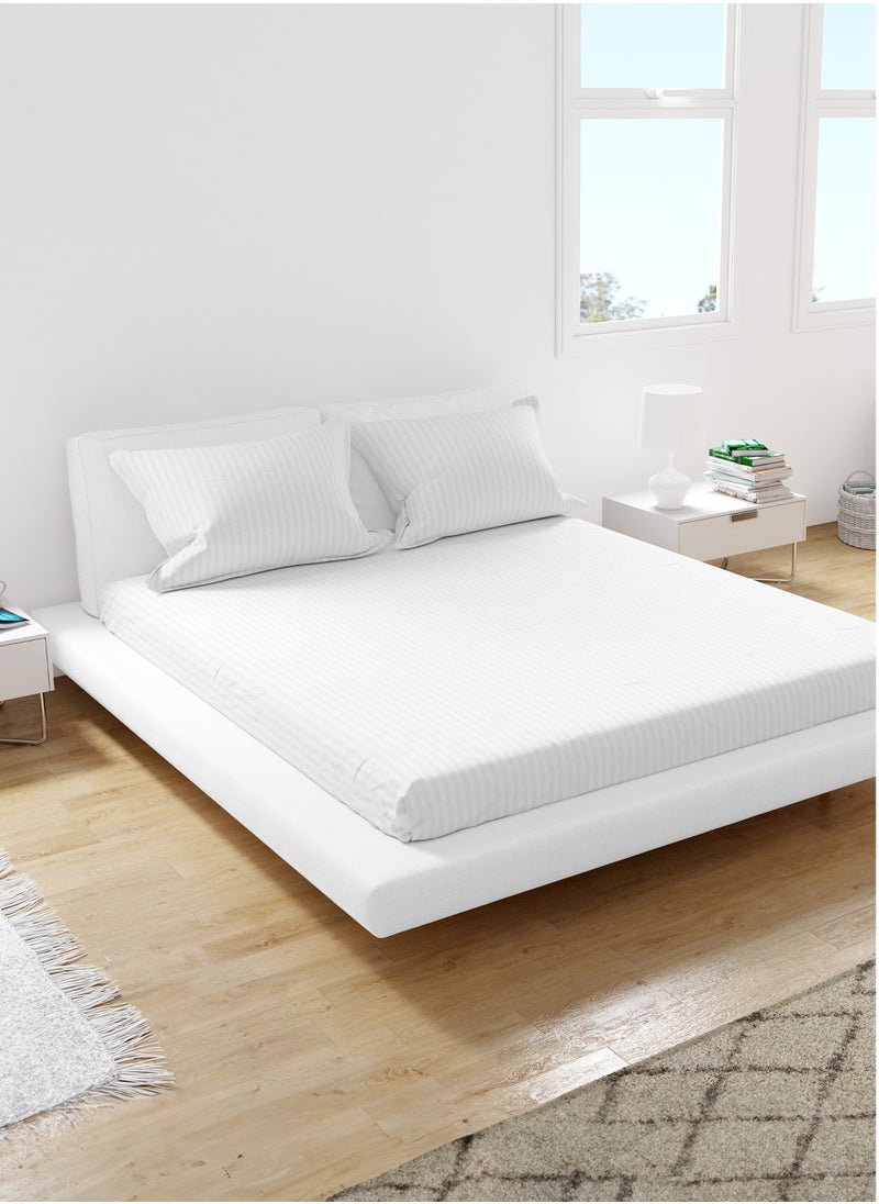 American Linen Single Fitted Sheet 100% Cotton 200 Thread Count Breathable Bedding Sheet Comfortable Bed Sheets For Bedroom  100 x 200 cm White  - Image 1