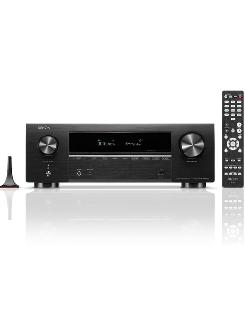Denon AVR-X1800H 7.2 Channel AV Receiver - 80W/Channel, Wireless Streaming via Built-in HEOS, WiFi, & Bluetooth, Supports Dolby Vision, HDR10+, Dynamic HDR