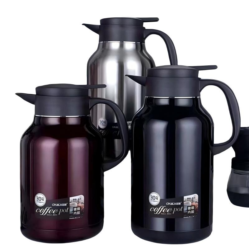 965 2200ml Thermal Coffee Pot | High Vacuum Insulation | 304 Stainless Steel | Purple Red | Long-Lasting Warmth - Image 1