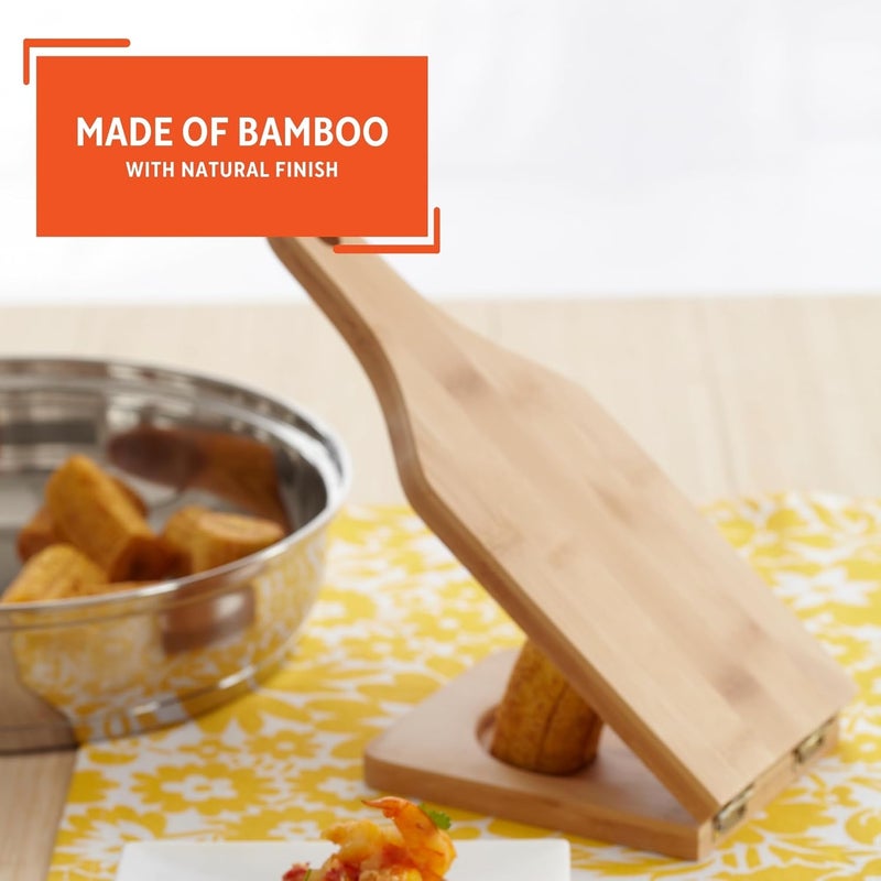 IMUSA USA Traditional Jumbo Bamboo Tostonera/Plantain Masher - Natural - Image 4