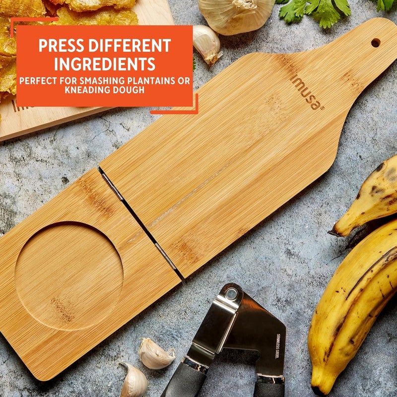 IMUSA USA Traditional Jumbo Bamboo Tostonera/Plantain Masher - Natural - Image 5