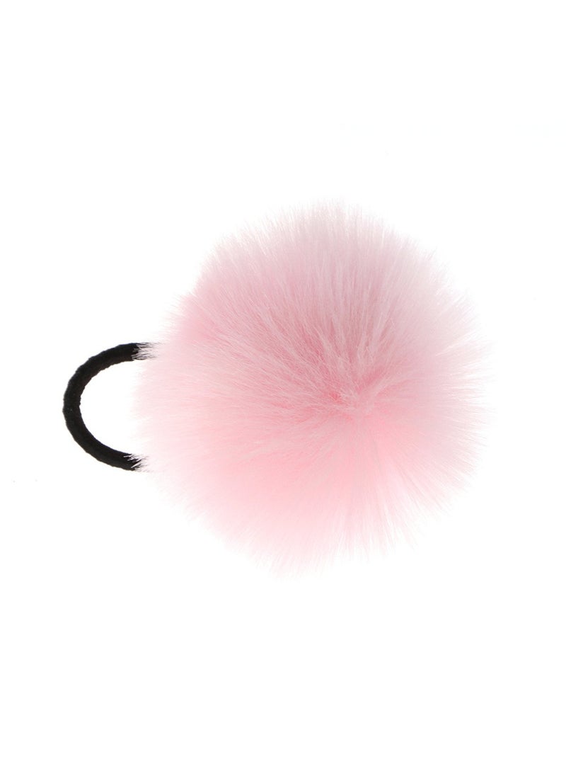 LKXHarleya - 2pcs Pom Pom Elastic Hair TilesTies  Flurry Ball Ponytail Holders with Faux Rabbit Fur Accessories - Image 1