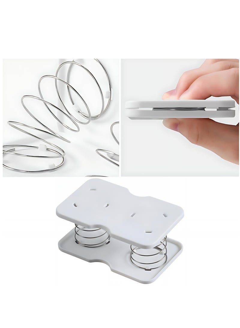 دعامة زنبركية لصندوق المناديل، حاملة مناديل بزنبرك أوتوماتيكي لرفع المناديل المتبقية، لون أبيض، 2 قطعة - Image 2