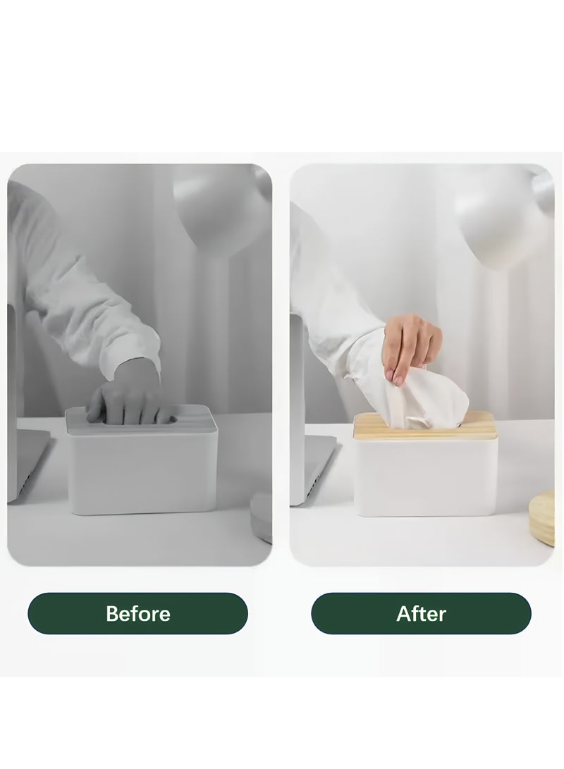 دعامة زنبركية لصندوق المناديل، حاملة مناديل بزنبرك أوتوماتيكي لرفع المناديل المتبقية، لون أبيض، 2 قطعة - Image 5