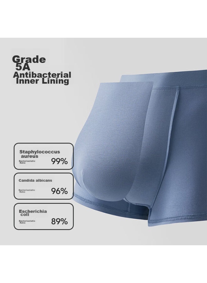 Hla Men's Pure Cotton Underwear, Summer Antibacterial With Mulberry Silk, Large Size Men's Boxer Briefs, 3-pack - Image 3