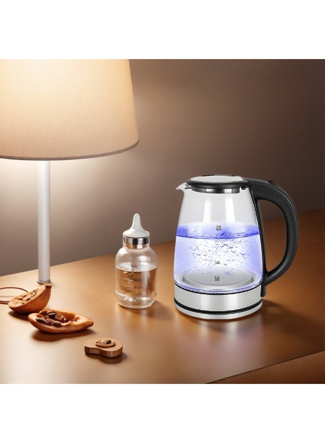 Ch.Perfect Electric Glass Kettle 2L Fast Boiling Water Heater, Stainless Steel Finish, Automatic Safety Shut-Off, Energy Saving Design, Perfect for Tea, Coffee and Family Use - Image 5