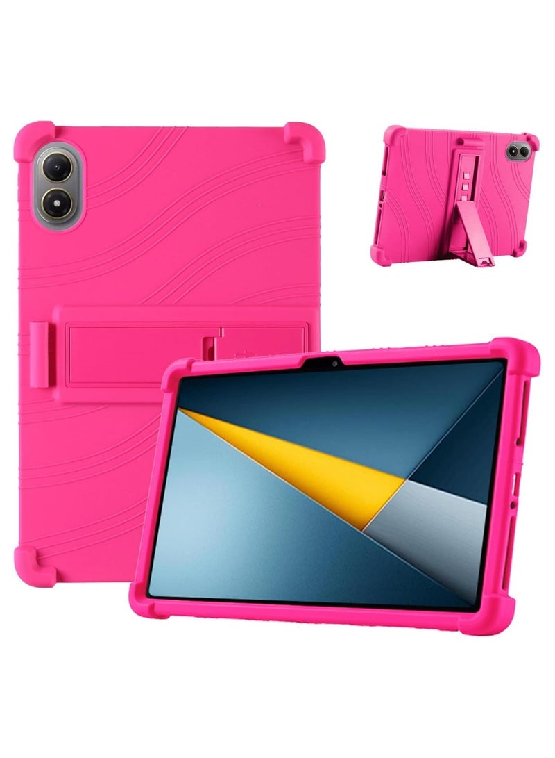 **متوافق مع غطاء جهاز Xiaomi POCO Pad M1 12.1 بوصة 2025 لوحي - حافظة سيليكون ناعمة مناسبة للأطفال مع حامل قابل للتعديل.**