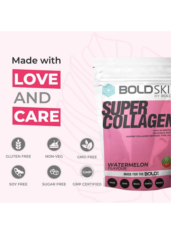 BOLDFIT Boldfit BoldSkin Collagen Powder For Women & Men - Collagen Supplements for Men & Collagen Supplements for Women Collagen Peptides Type 1 & 3, With Vitamin C, Biotin - Supports Skin, Hair, Nails & Joints - 200gm (Watermelon)  - Image 5