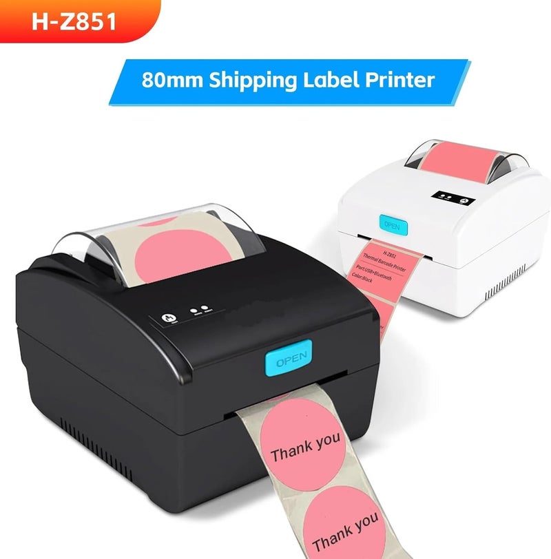 Handheld Industrial Label Printer, 80mm Thermal Label Printer Bar QR Code Sticker Machine Xp 365b H-Z851 USB Bluetooth Printing(H-Z851-Bluetooth-USB) - Image 3