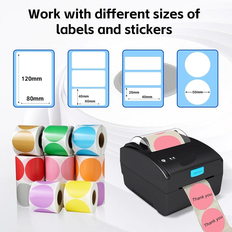 Handheld Industrial Label Printer, 80mm Thermal Label Printer Bar QR Code Sticker Machine Xp 365b H-Z851 USB Bluetooth Printing(H-Z851-Bluetooth-USB) - Image 5