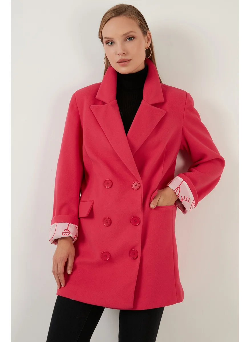Lela Oversize Double Buttoned Long Coat with Pockets Women's Coat 6230058