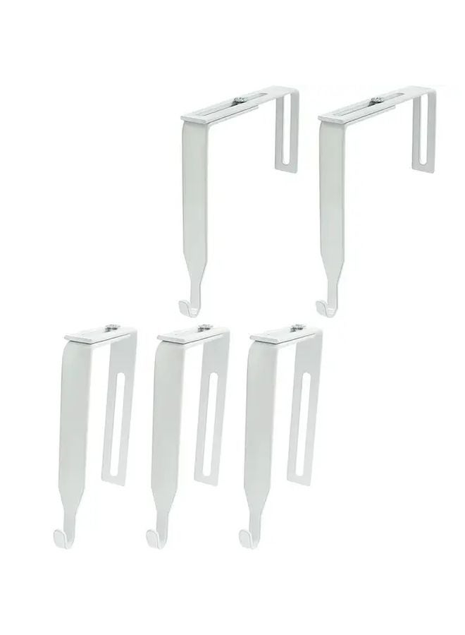 5pcs Heavy Duty Adjustable Over The Door Hooks No Drill Installation Space Saving Organizer - Image 2
