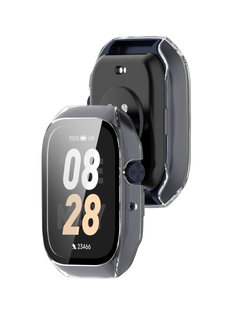 Case Compatible with Mibro Watch T2 Smartwatch PC + Tempered Film Anti-Fall Anti-Scratch Watch Protective Case (Transparent) - Image 3