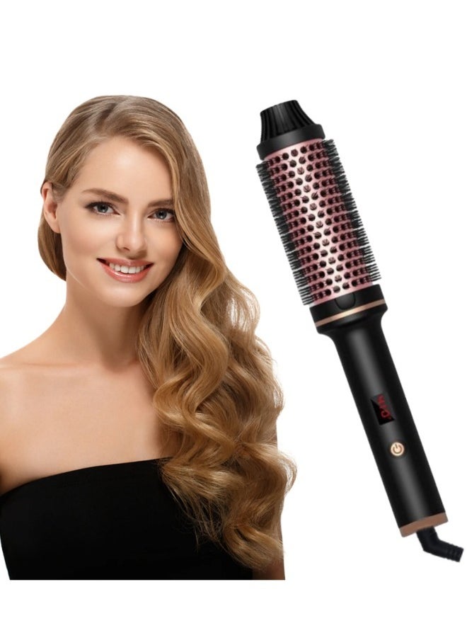 DOSCHER - Thermal Brush Curling Iron, 32mm Heated Curling Brush Ceramic Tourmaline Ionic Curling Iron for Curls and Straightening Dual-Use Volumizing Comb, Dual Voltage and LCD Display, 10 Temperature Settings - Image 1