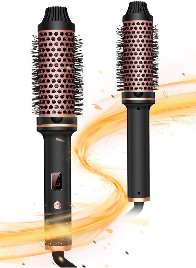 DOSCHER - Thermal Brush Curling Iron, 32mm Heated Curling Brush Ceramic Tourmaline Ionic Curling Iron for Curls and Straightening Dual-Use Volumizing Comb, Dual Voltage and LCD Display, 10 Temperature Settings - Image 1