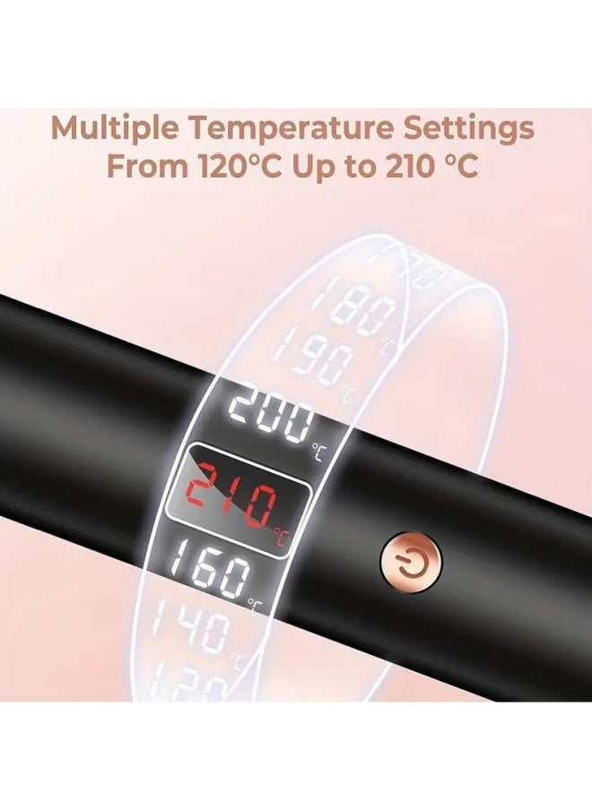 DOSCHER - Thermal Brush Curling Iron, 32mm Heated Curling Brush Ceramic Tourmaline Ionic Curling Iron for Curls and Straightening Dual-Use Volumizing Comb, Dual Voltage and LCD Display, 10 Temperature Settings - Image 1
