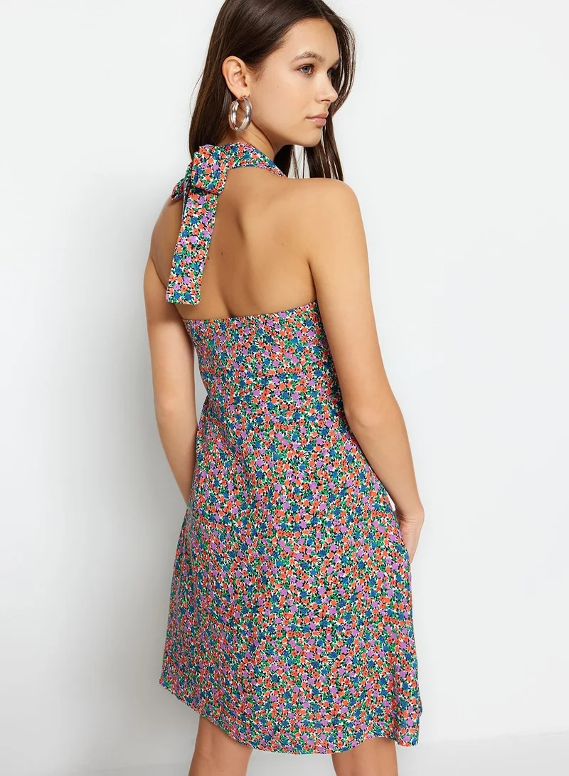 trendyol Floral Print Knitted Dress