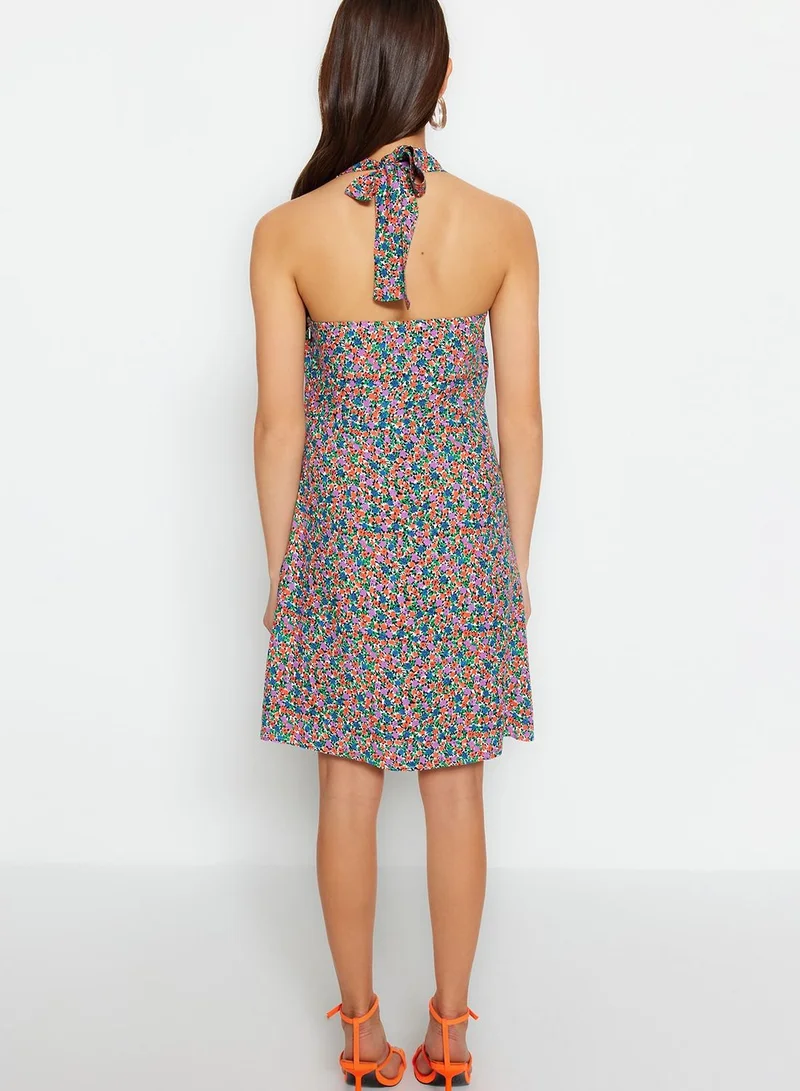 trendyol Floral Print Knitted Dress