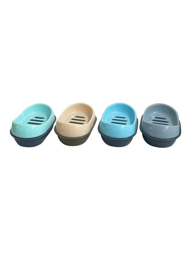 CSM Plastic Soap Cases- Set Of 4 Pcs (Blue, Grey, Beige, Light Blue) - Image 1