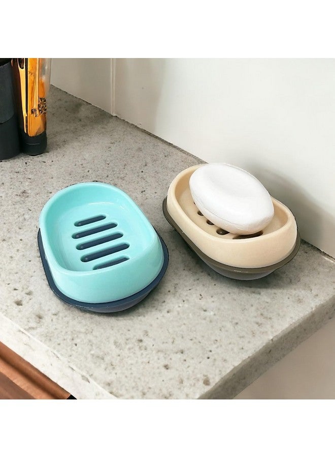 CSM Plastic Soap Cases- Set Of 4 Pcs (Blue, Grey, Beige, Light Blue) - Image 2