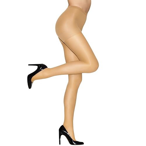 Hanes Alive Control Top Reinforced Toe Sheer Pantyhose for Ultimate Comfort and Support, Simply Natural, Size F (Pack of 1) - Image 1