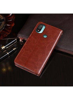IDEWEI Case For Motorola Moto E20 Crazy Horse Texture Leather Phone Case with Holder & Card Slots & Wallet  - Image 3
