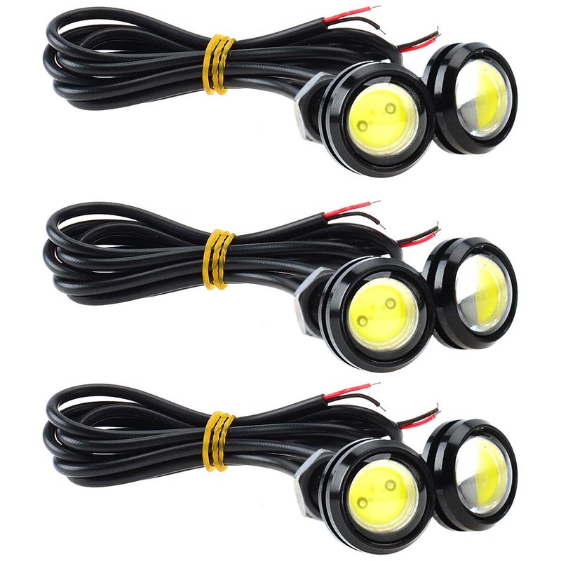 Kawell Universal 6 Pack High Power White 9W Led Eagle Eye Bumper DRL Fog Light Motorcycle Light Daytime Running Tail Backup Light Car Motor Clearance Marker Lights