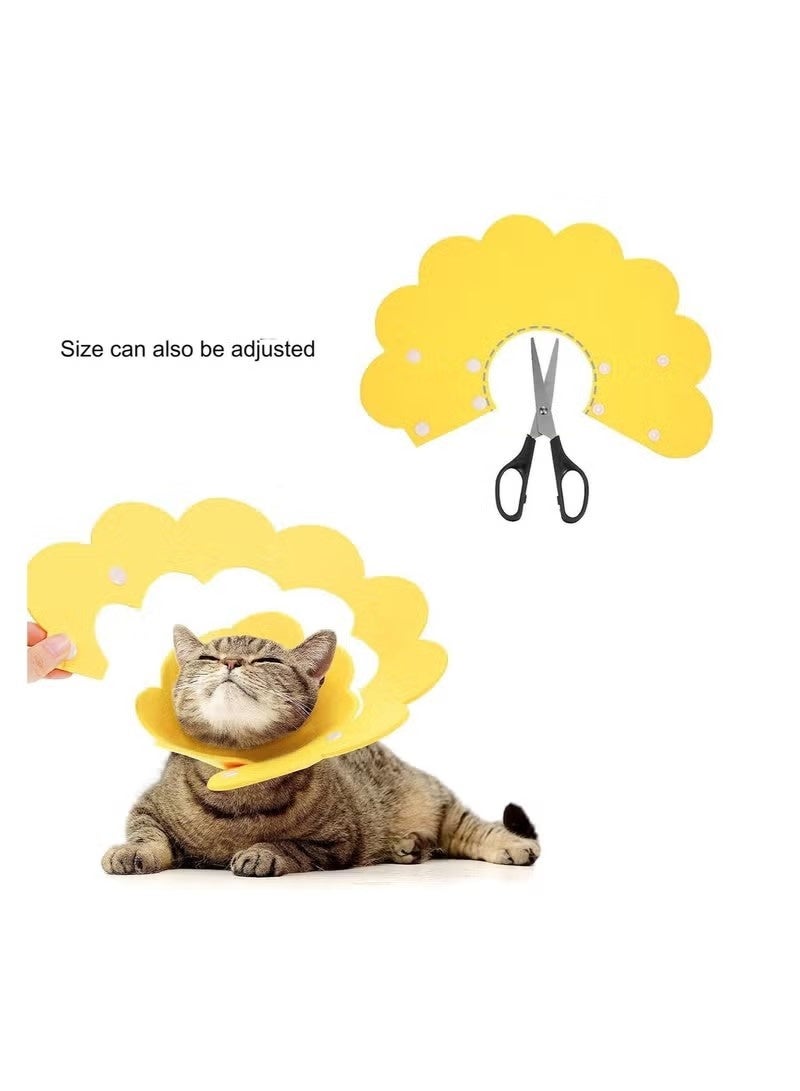 Cat and Dog Recovery Elizabeth Collar, Soft Adjustable Flower Cone for Wound Protection, Lightweight Pet E-Collar with Push Button Design - Image 5