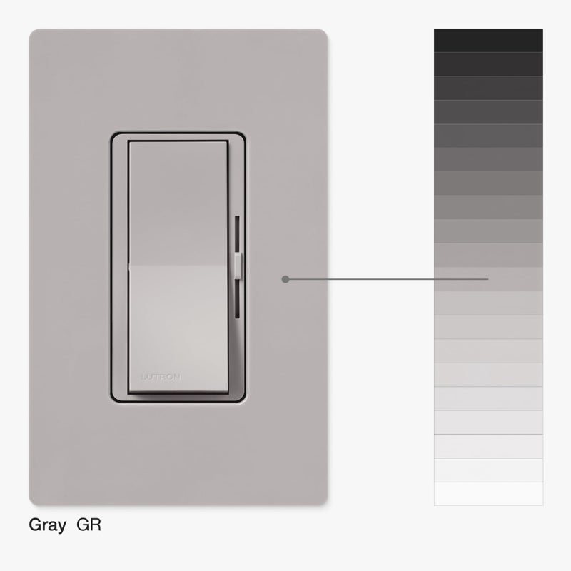 Lutron Diva LED+ Dimmer Switch for Dimmable LED, Halogen and Incandescent Bulbs, 150W/Single-Pole or 3-Way, DVCL-153P-GR, Gray Color (Wallplate sold separately ) - Image 3
