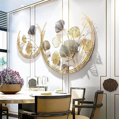 RIZIK STORE Metal Abstract Figures Wall Sculpture For Home Decor, Living Room & Bedroom (Double Moon) (44X27 Inches) - Image 2
