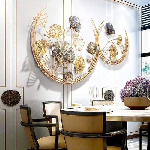 RIZIK STORE Metal Abstract Figures Wall Sculpture For Home Decor, Living Room & Bedroom (Double Moon) (44X27 Inches) - Image 4