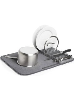 Generic Drying Mat Dish Towel - Dish Drying Rack Mat - Dish Dryer Organizer Mat & Dish Drying Mat in One - Super Absorbent Kitchen Towel with Foldable Dish Organizer & Drying Rack - Dish Organizer - Plastic Microfiber Dish Drying Rack with Dish Rack for Table Decoration, Home Kitchen Supplies (Dish in Towel) - Drying Mat for Kitchen - Dish Towel with Dish Organizer - Dish Drainer & Organizer  - Image 2