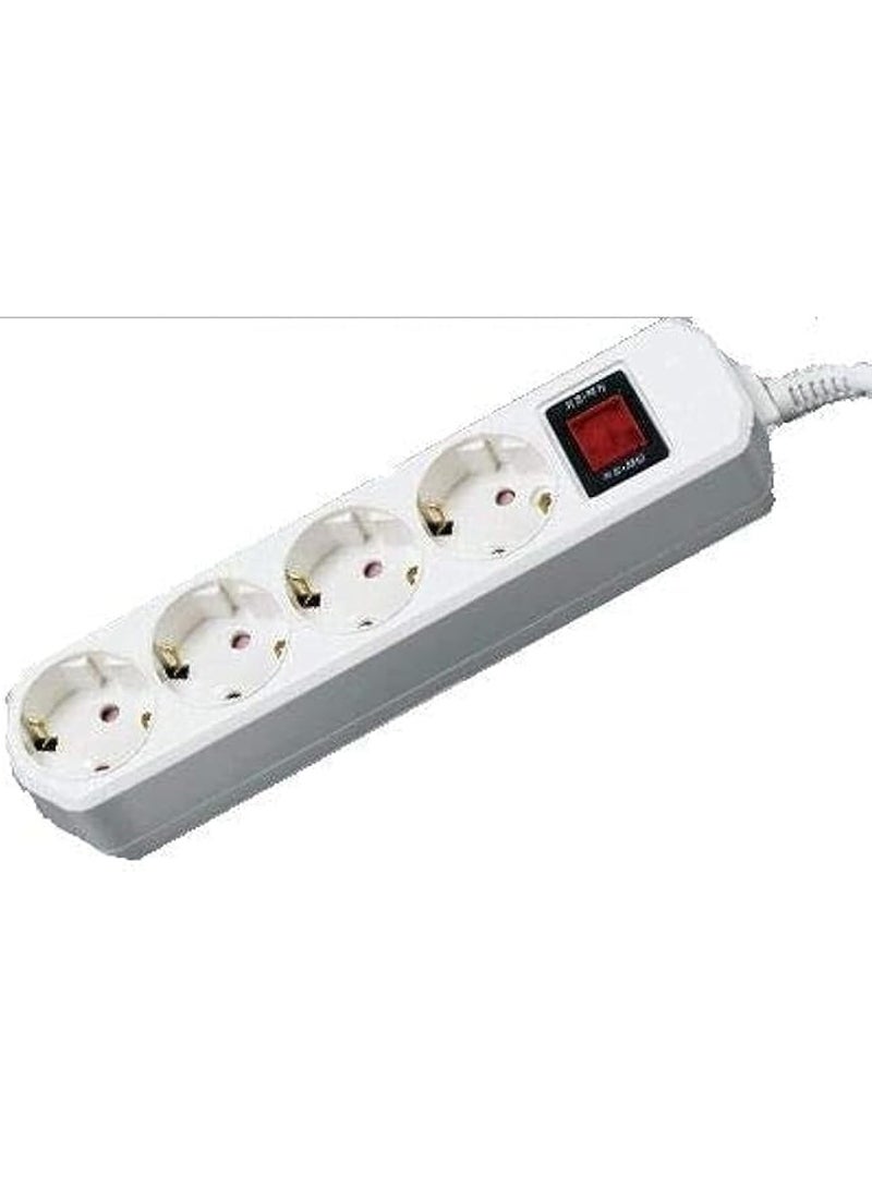 مشترك كهرباء "10" متر "4" مخرج ومفتاح مضئ بسلك