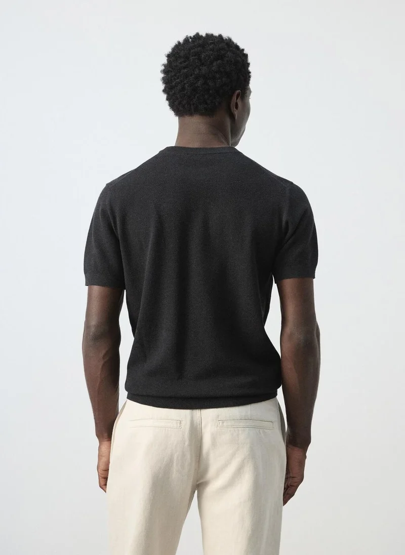 Mango Man Cotton fine-knit t-shirt