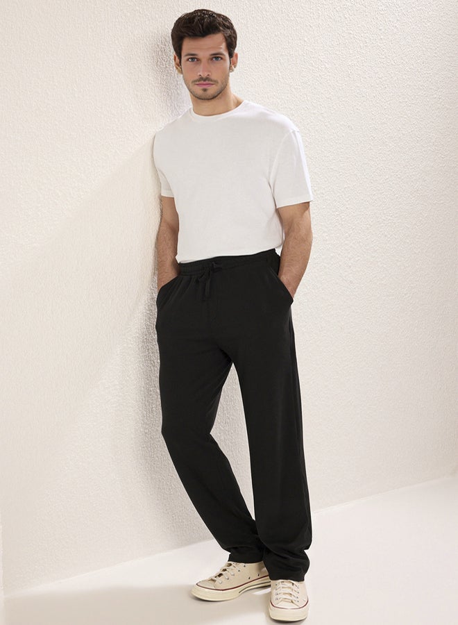 trendyol Black Comfortable Molded Camisole Flexible Knitted Fabric Trousers - Image 2