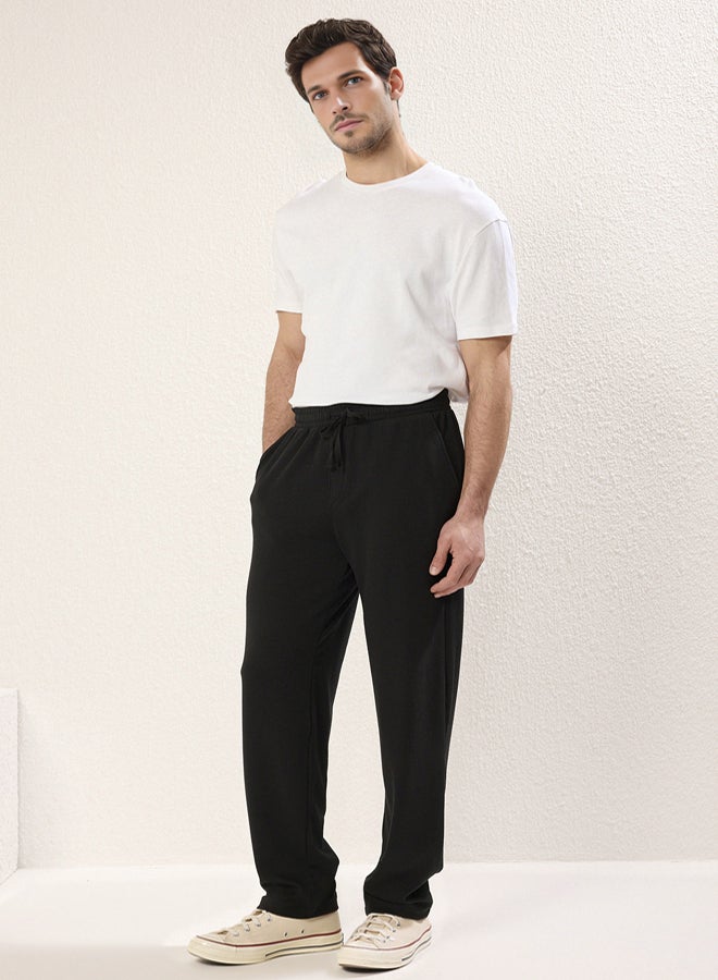 trendyol Black Comfortable Molded Camisole Flexible Knitted Fabric Trousers - Image 1