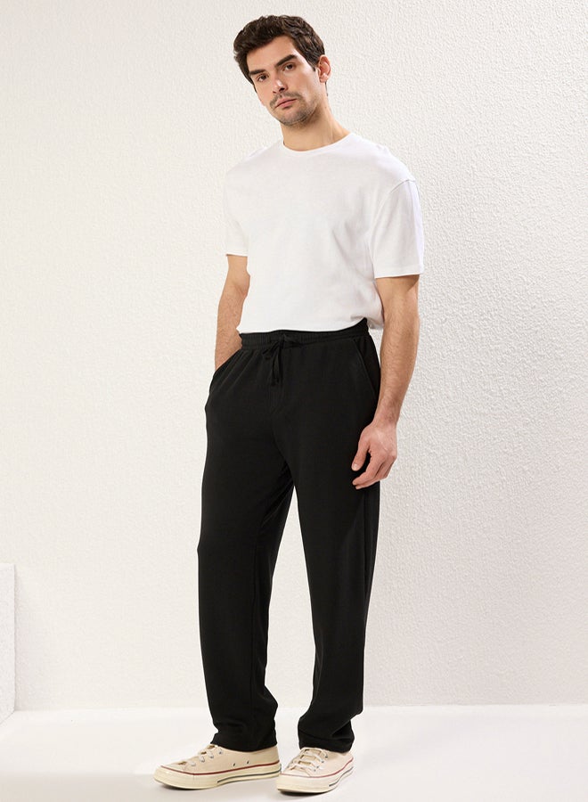 trendyol Black Comfortable Molded Camisole Flexible Knitted Fabric Trousers - Image 3