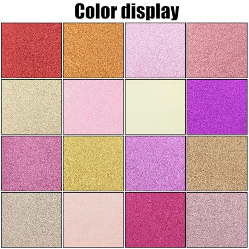 Litchi 16 Colors 8x12 Inches Fine Glitter Faux Lather Canvas Sheets for Hair Bows, Earring, Keyfobs - Image 2