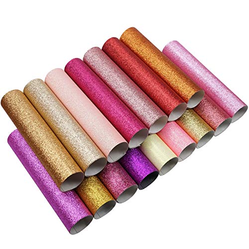 Litchi 16 Colors 8x12 Inches Fine Glitter Faux Lather Canvas Sheets for Hair Bows, Earring, Keyfobs - Image 4