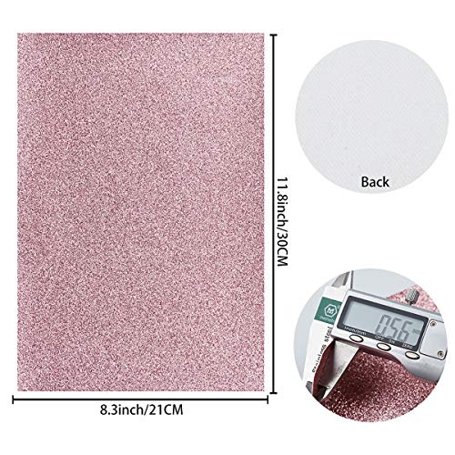 Litchi 16 Colors 8x12 Inches Fine Glitter Faux Lather Canvas Sheets for Hair Bows, Earring, Keyfobs - Image 3