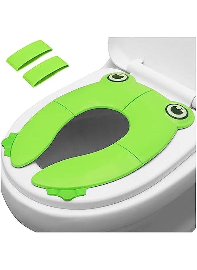 Gonice Toilet Seat Cover | Folding Travel Toilet Seat for Children and Potty Training | Portable Silicone Toilet Seat for Toddlers, Boys & Girls with Non-Slip Silicone Pads | Recyclable Toilet Seat  - Image 1