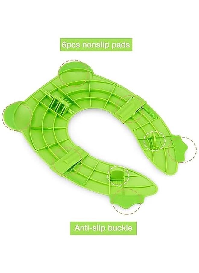 Gonice Toilet Seat Cover | Folding Travel Toilet Seat for Children and Potty Training | Portable Silicone Toilet Seat for Toddlers, Boys & Girls with Non-Slip Silicone Pads | Recyclable Toilet Seat  - Image 3