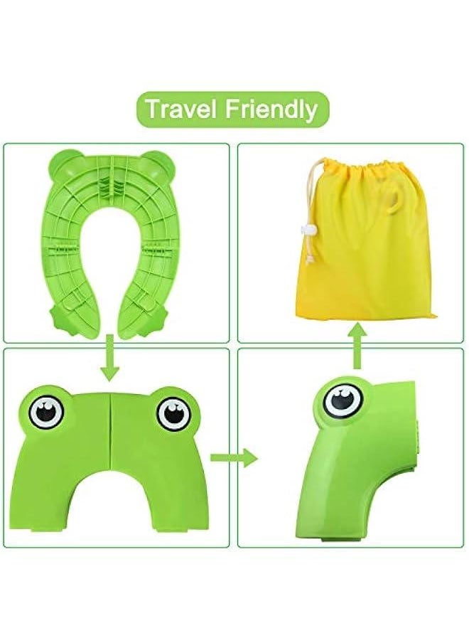 Gonice Toilet Seat Cover | Folding Travel Toilet Seat for Children and Potty Training | Portable Silicone Toilet Seat for Toddlers, Boys & Girls with Non-Slip Silicone Pads | Recyclable Toilet Seat  - Image 2