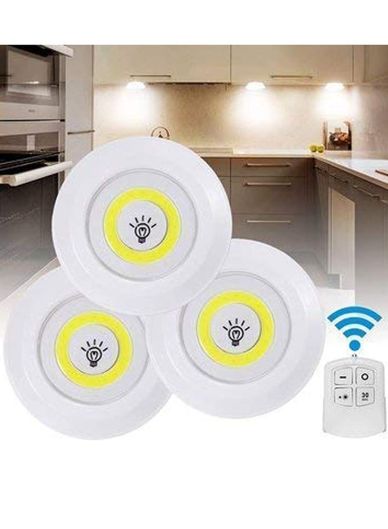 مجموعة من 3 مصابيح سطوع LED لاسلكية قابلة للتعديل مع جهاز تحكم عن بعد - Image 2