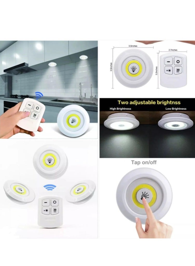 مجموعة من 3 مصابيح سطوع LED لاسلكية قابلة للتعديل مع جهاز تحكم عن بعد - Image 5