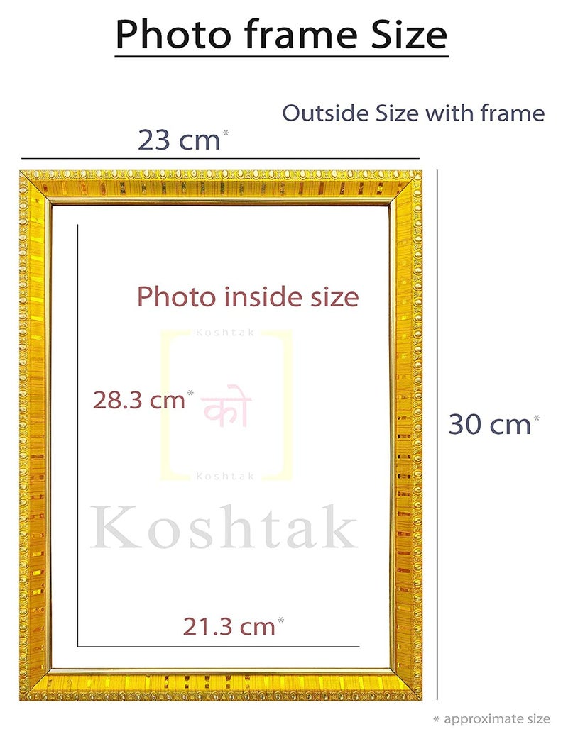Koshtak Koshtak vishnu laxmi ji with sheshnag on lotus photo frame with Laminated Poster for puja room temple Worshipwall hanginggifthome decor 30 x 23 cm  - Image 2