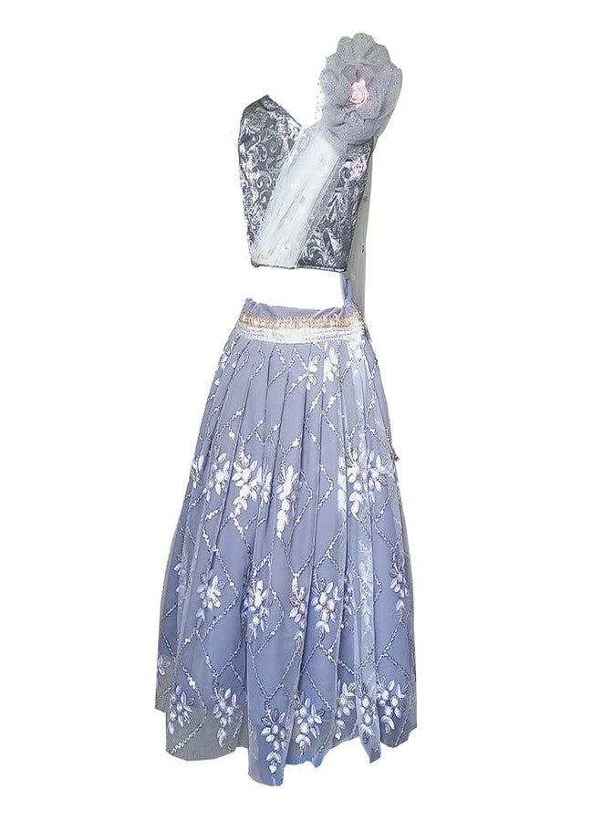 Aglare lehenga choli,net emdroydered lehenga choli, online lehenga choli, STITCHEDGre - Image 1