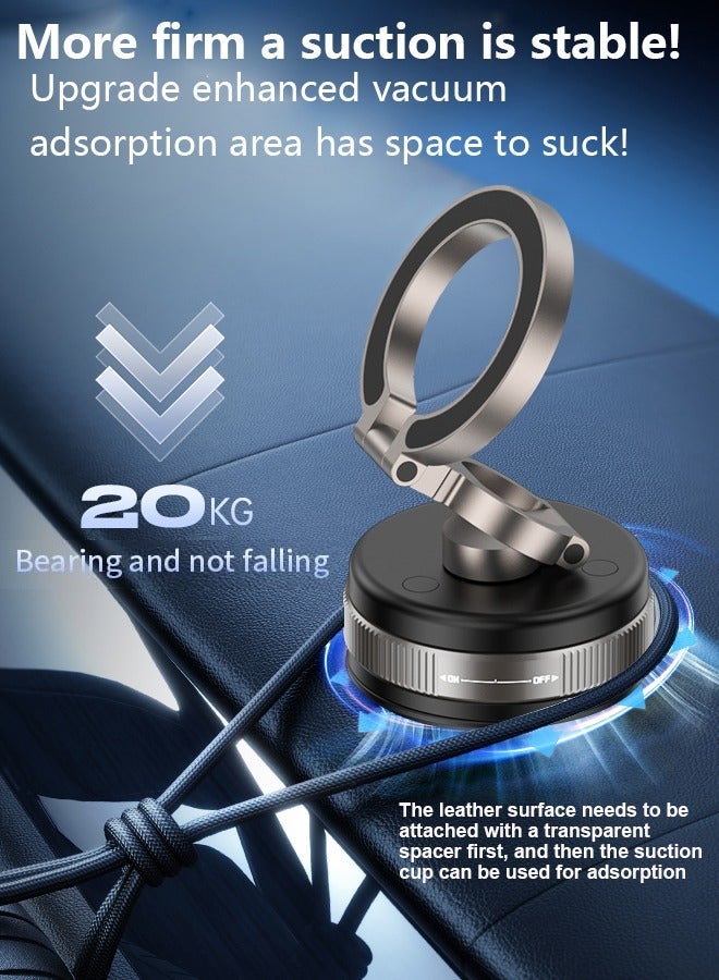 general Vacuum Magnetic Suction Cup Phone Mount 360° Rotation Base HandsFree Adjustable Magnetic Car Phone Holder Magnetic Phone Holder Suitable for Car/Gym/Mirror/Smooth Surface - Image 5